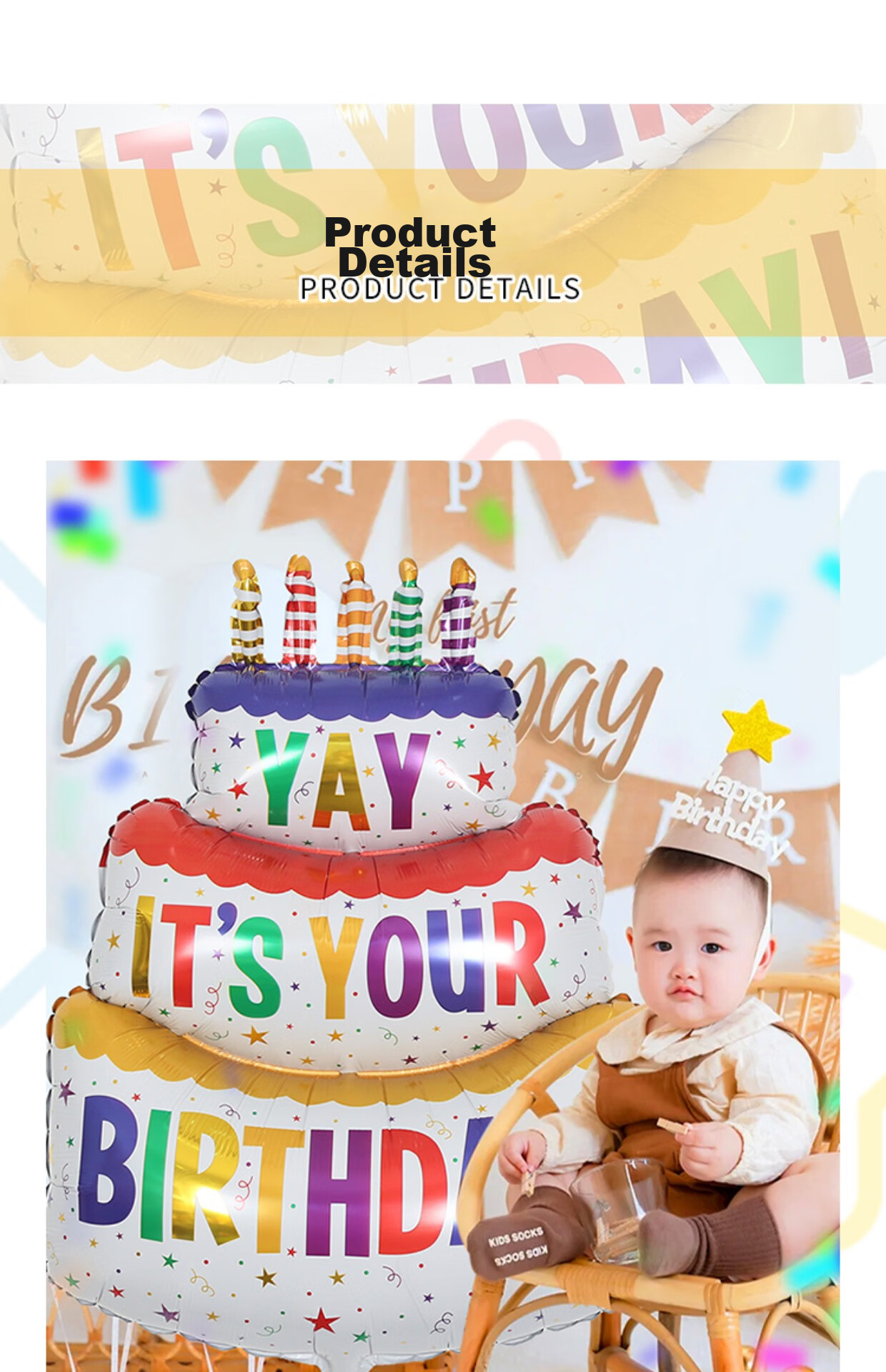 Abaoli Glowing Table Floating Adult and Children First Birthday Decoration Scene Boy Girl Party Background Balloon Banner 8