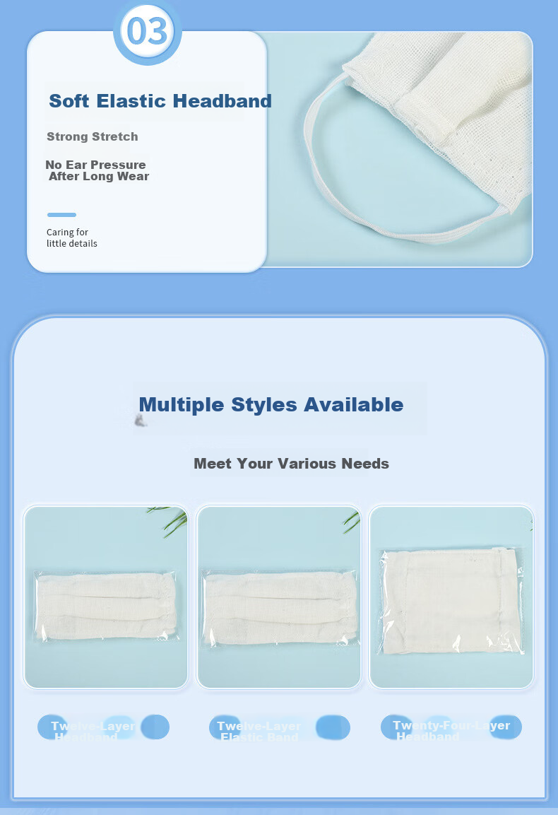 Beifute Gauze Face Mask, Dust-Proof Thickened Cotton Gauze Mask, Degreased Washable Protective Cotton Gauze Mask, 12-Layer 10 Pieces 7