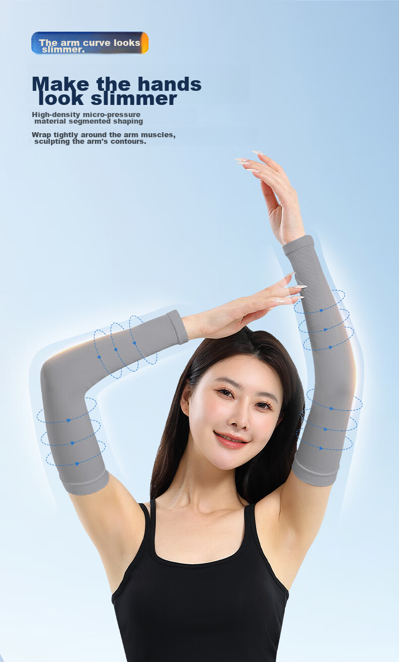 PEAK Ice Silk Arm Sleeves for Men And Women, UV Protection Arm Guards, Cycling Sun Protection YHZ4509 Gray 11