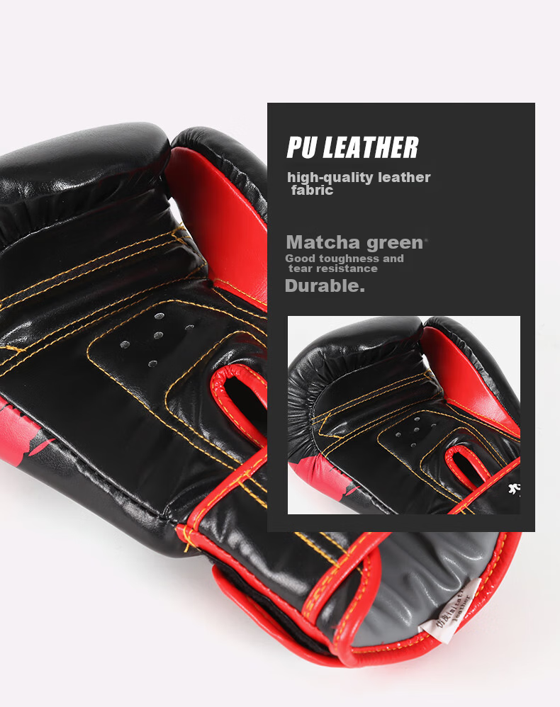 Jiurishan Boxing Gloves, Adult Sanda And Free Fighting Gloves, Punching Bag Gloves for Men And Women, Combat Competition Training, Black 7