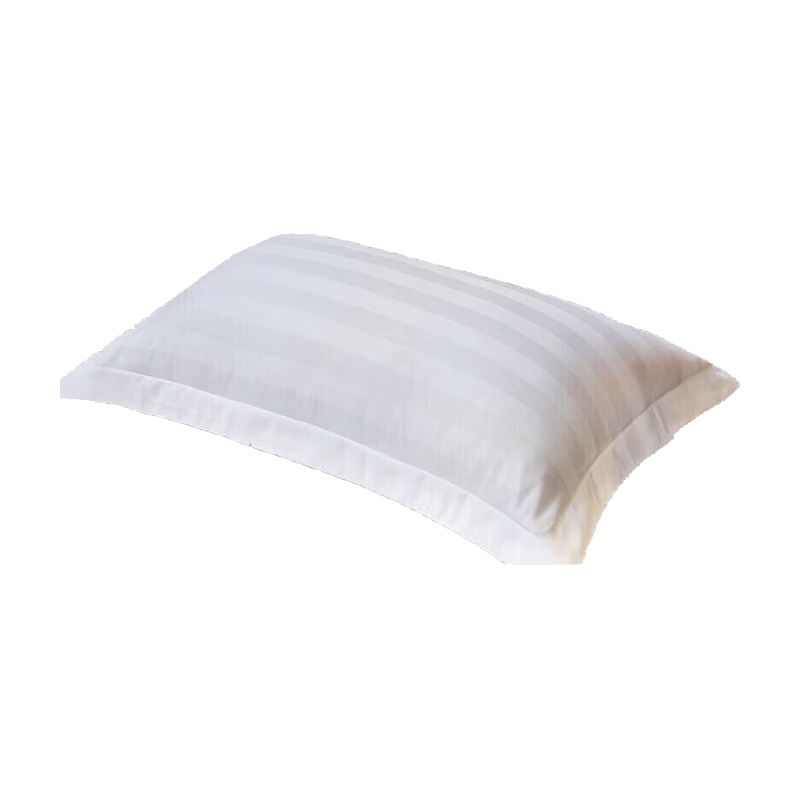 Yuanshenghuo Pillowcase Set of Two, Hotel-Grade Pure Cotton Solid Color 60 Thread Count 3cm Satin Pillowcases, White, 48*74cm