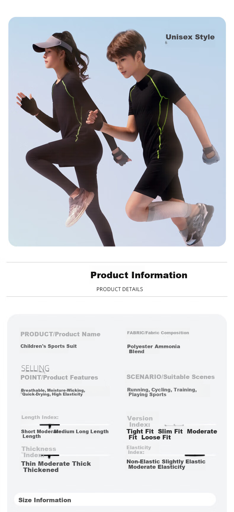 FANDIMU Children's Sports Set, Boys And Girls Badminton Basketball Tight-Fitting Base Layer, Breathable High-Elasticity Morning Jogging Training Running Suit 7