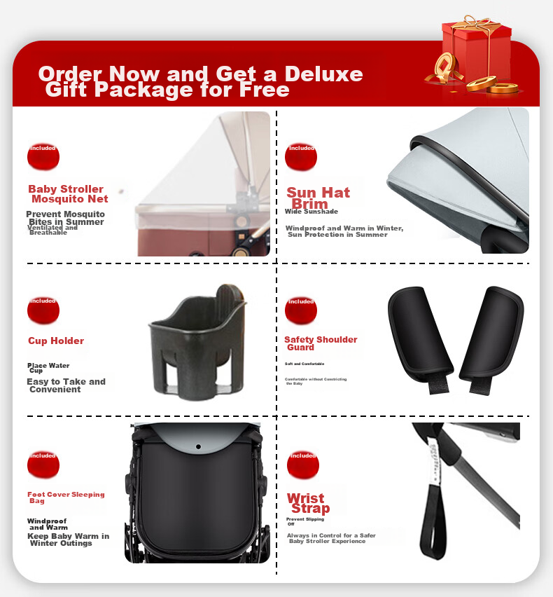 ANGI BABY Stroller: Reclining, Foldable, High-View, Reversible, Shock-Absorbing Baby Carriage 2