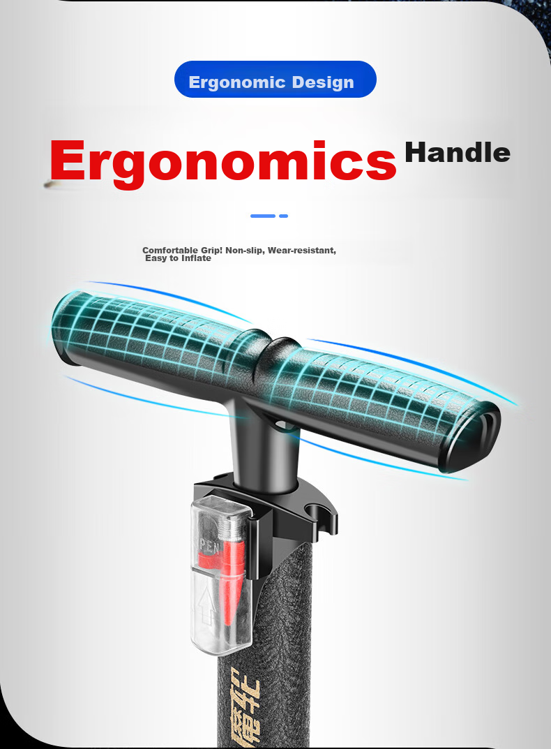 Move Iron, Bicycle Pump, Multi-Functional for Home Use, Suitable for Basketball, Mountain And Road Bikes, Electric Motorcycles, Built-In High Pressure Long Versio 9
