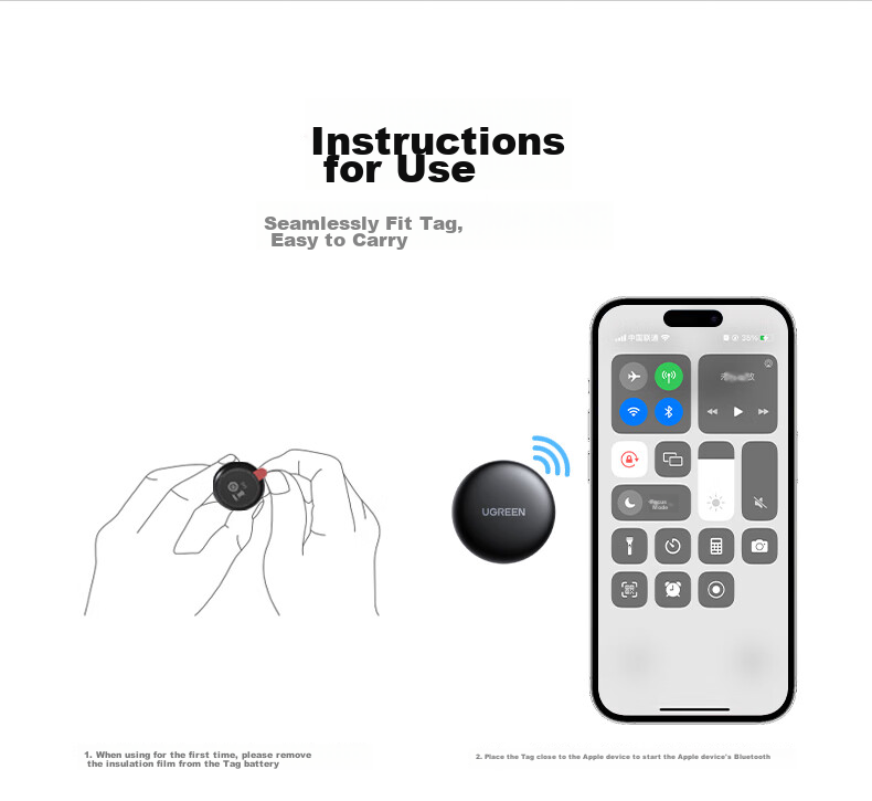 UGREEN Tag Locator Tracker Anti-Loss Device, FindMy Certified Global Precise Finder for Apple Air/iPhone 18 Pro Max Phones, Keys, Luggage, Backpack Anti-Loss 22