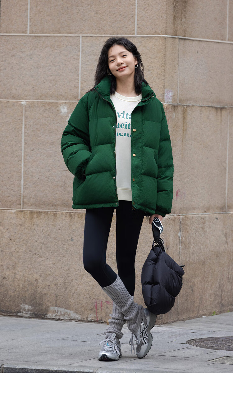 Dme [Light Warm Winter] Vintage Stand Collar 90% Duck Down Jacket for Petite Women, Warm Coat for Winter 25