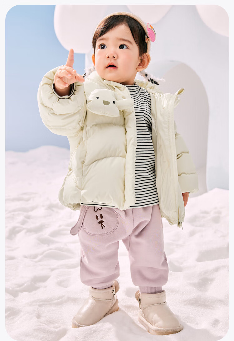 Minibala Winter Boys And Girls Cute Plush Toy down Jacket, Baby Thick Warm Coat, Dazzling Blue 00388, Size 90 16