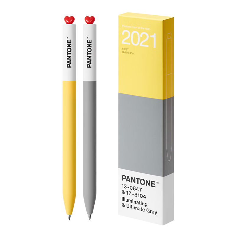 KACO X PANTONE Collaboration, Pantone 0.5mm Gel Pen, Stylish Signature Pen, Quick-Drying Ballpoint Pen, Black Ink Pen, Carbon Pen, Student Exam Pen (2021), 2-Pack