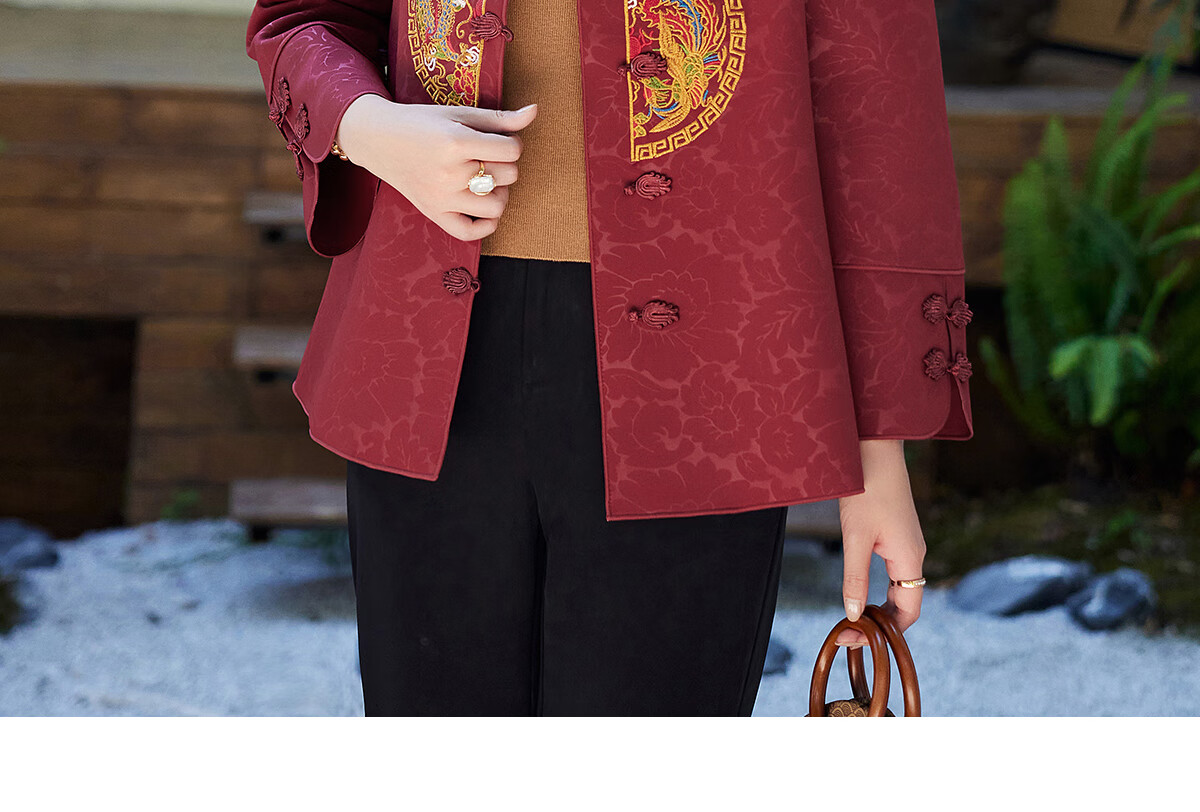 Yuzhaolin Mom's New Year Red Coat Spring and Autumn Middle-aged and Elderly Women's Windbreaker Short Jacket Y243U2016 20