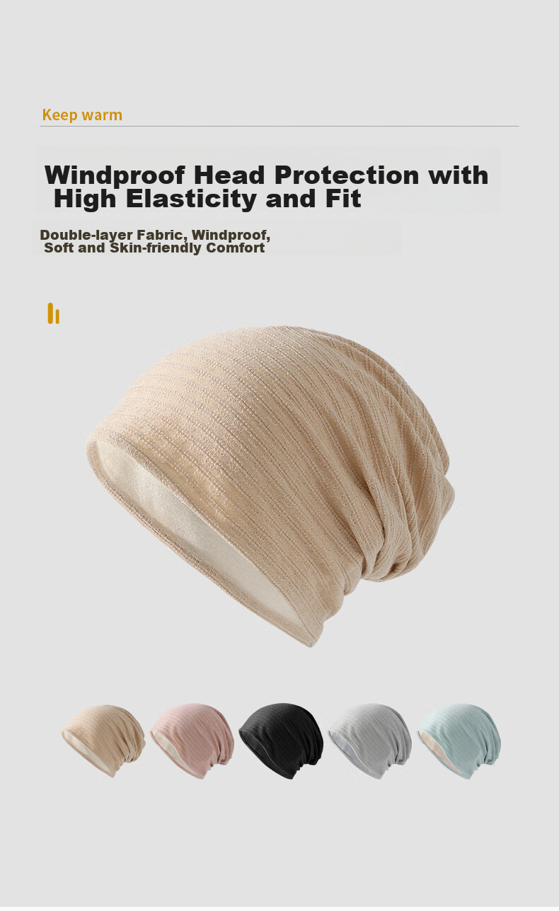 Nanjiren Men's Sleep Cap, Spring And Autumn Thin Style, Closed-Front Hairless Cap, Summer Air Conditioning Hat, Postpartum Hat for Women N2E3X829273, Flesh Pink 1