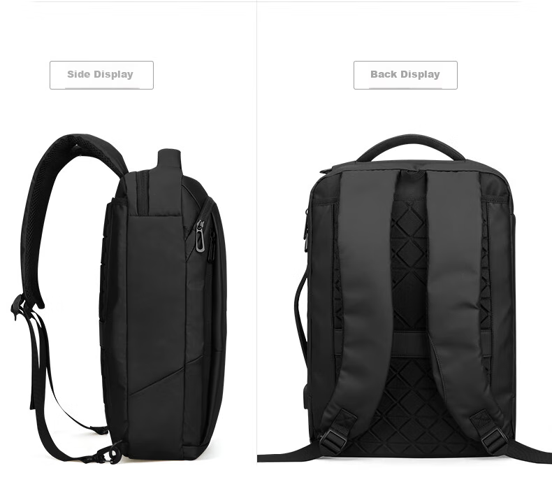 MARK RYDEN Backpack for Men, Multifunctional Briefcase, Business Casual Travel Bag MR9533 Upgraded Version in Elegant Black 18