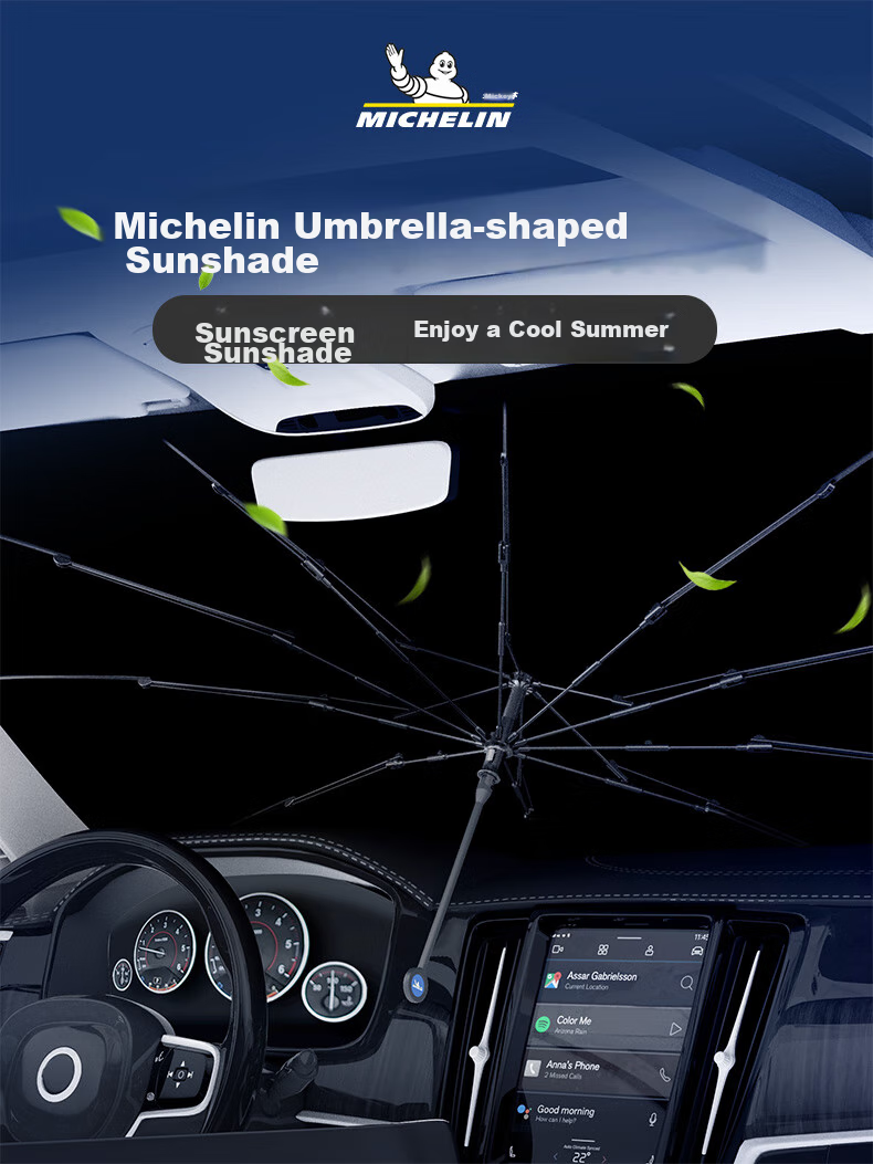 MICHELIN Car Sunshade, Front Windshield Sun Visor, UV Protection, Heat Insulation, Universal Fit for Li Auto I9 1