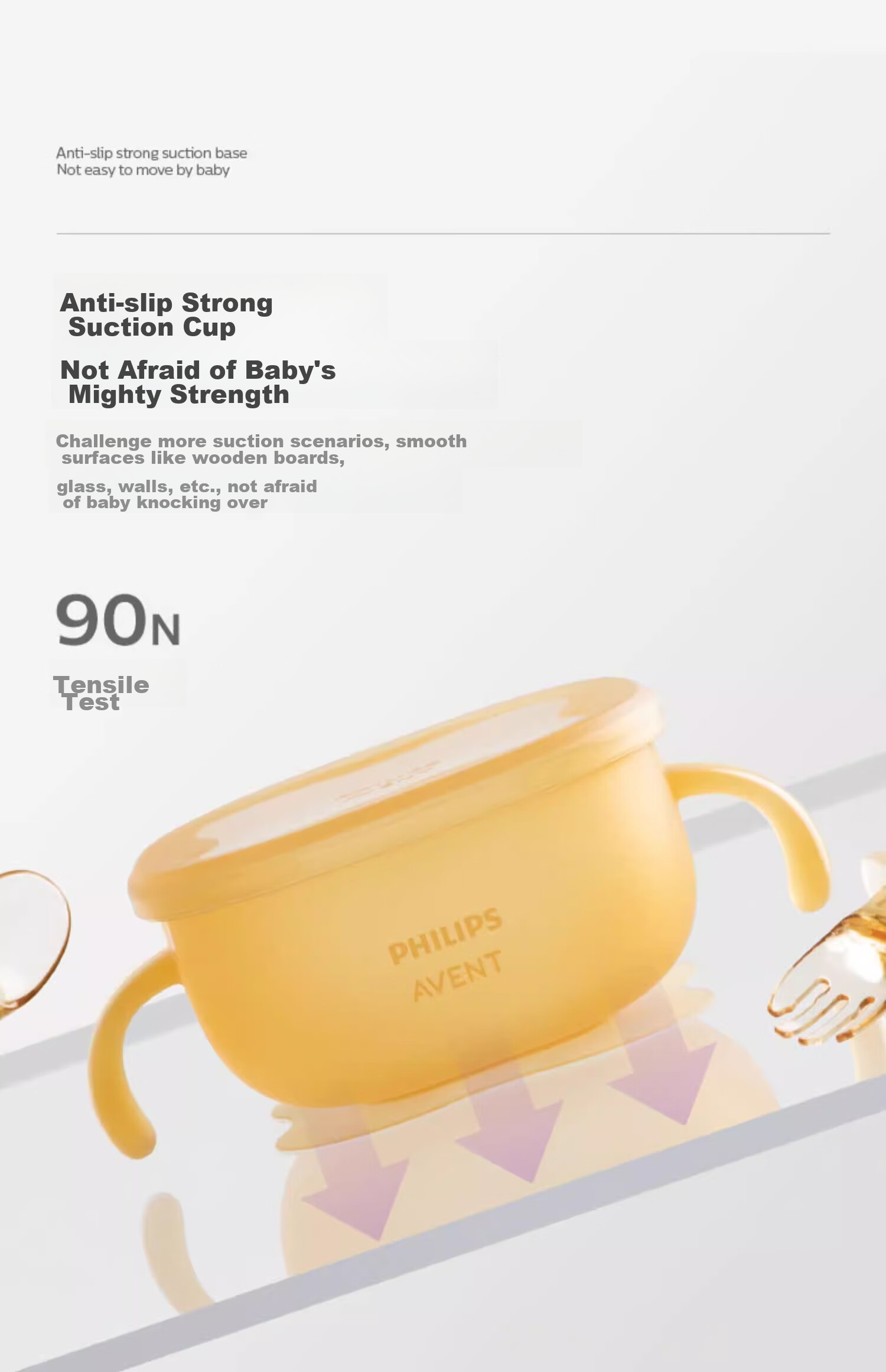 AVENT Philips Baby Feeding Training Bowl, Silicone Tableware for Infants, Suction Cup Luxury Version, Sold by JD 12