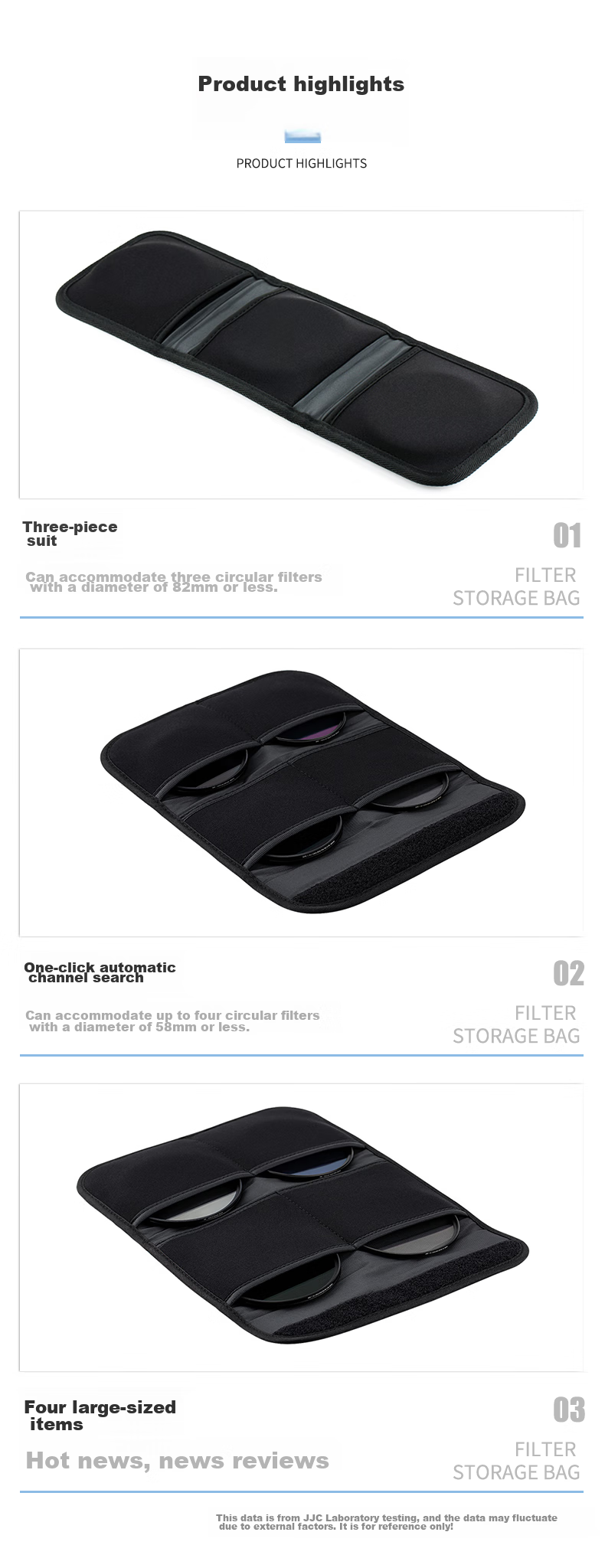 JJC Filter Kit Portable Storage Bag Can Store Four UV Filters/CPL Polarizing Filters/ND Neutral Density Filters/Starlight Filters/Soft Light Filters DSLR Mirrorless Camera Accessories 1