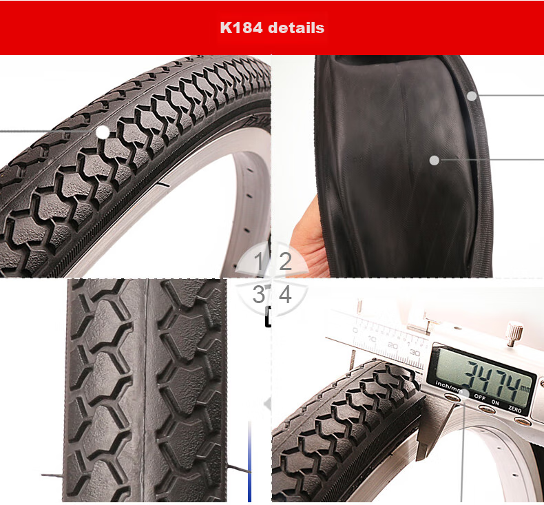 KENDA Bicycle Tire, K184 Model, 24*1.5 Inner And Outer Tires, Commuter Bike Tire, Presta Valve Inner Tube, Butyl Rubber, Black Color 9