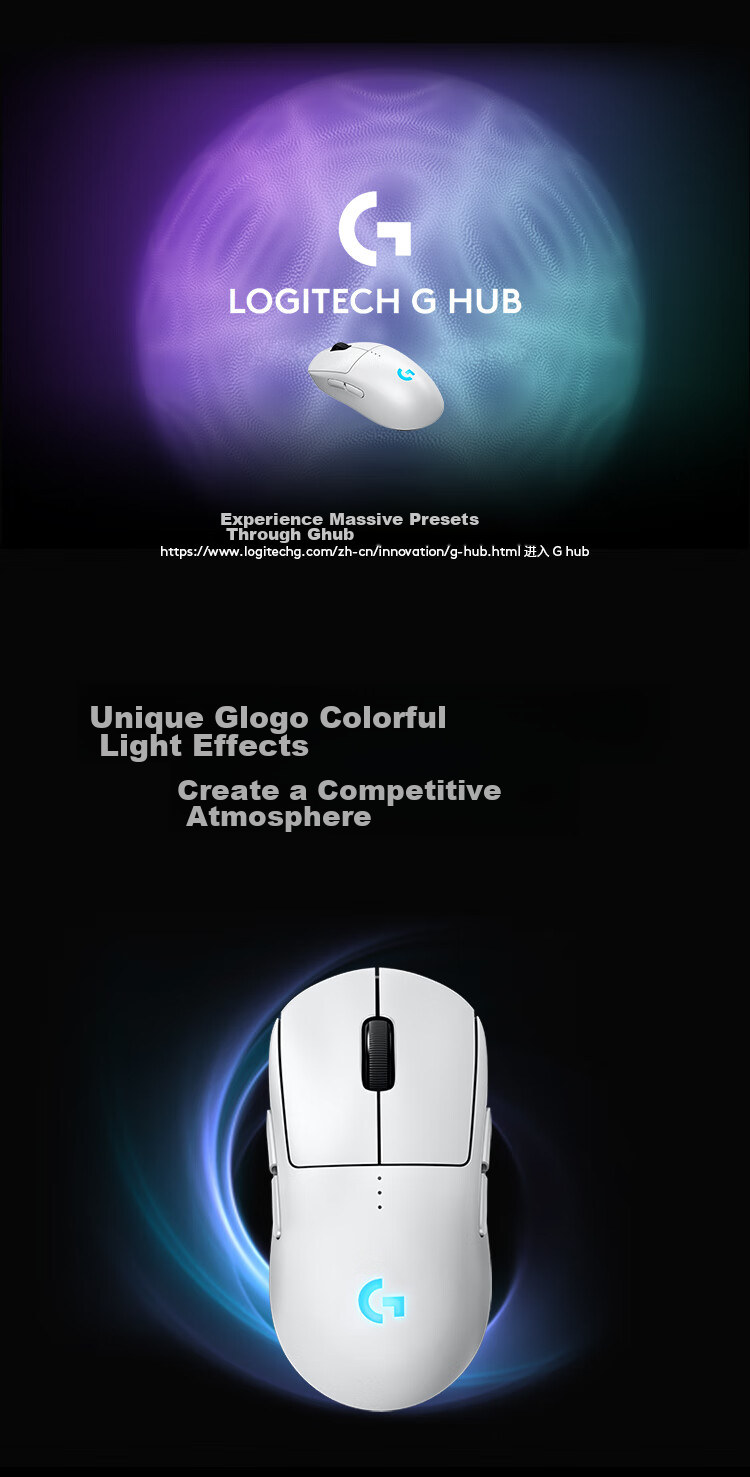 G GPW Fourth Generation Zhuque Wireless Gaming Mouse, HERO2 Sensor, Symmetrical Design, FPS Valorant Delta, Esports-Level Wireless Technology, White 2