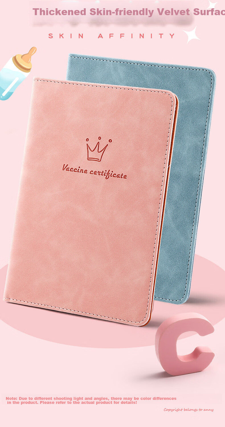 SIMAA Birth Certificate Holder + Vaccination Record Holder, Newborn Baby Medical Birth Certificate Holder, Standard Set - Pink 6369 5