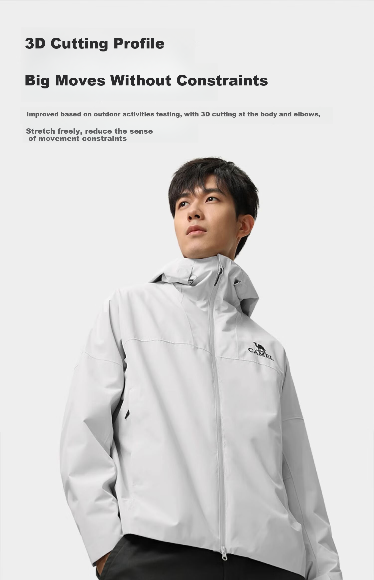 CAMEL [Yushen] Outdoor Hardshell Single-Layer Jacket, Strong Pressure Glue, Windproof And Waterproof Hiking Mountaineering Coat, 3XL 20