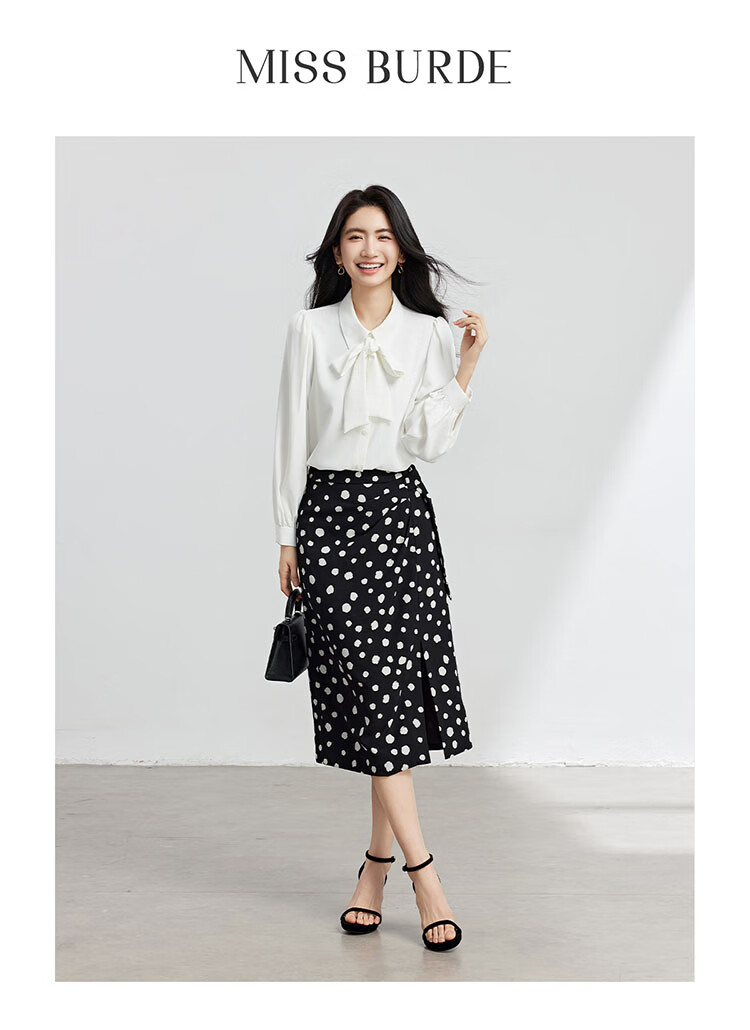 Bodexiaojie Women's Chiffon Bow Tie Blouse, Professional Commute Formal Wear, Inner Layer for Petite Figures, Interview Shirt, White, XL 17