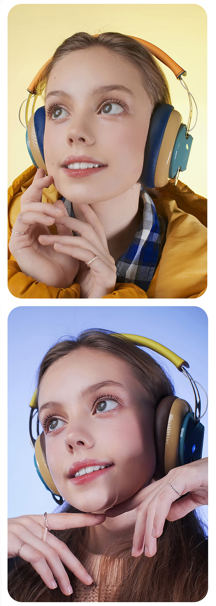 Monixibi Rainbow Bluetooth Headphones "Fluid Brown" Special Edition High-Fidelity Wireless Over-Ear Headphones Compatible with Apple/Huawei Phones, Computers, and Laptops 5
