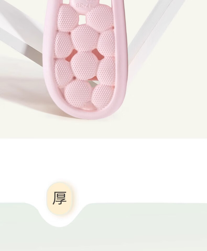 GUOLUOFEI Bathroom Leak-Proof Slippers, Summer Indoor Shower Non-Slip Squishy Hollow Massage Slippers, Pink, Size 35-36 9
