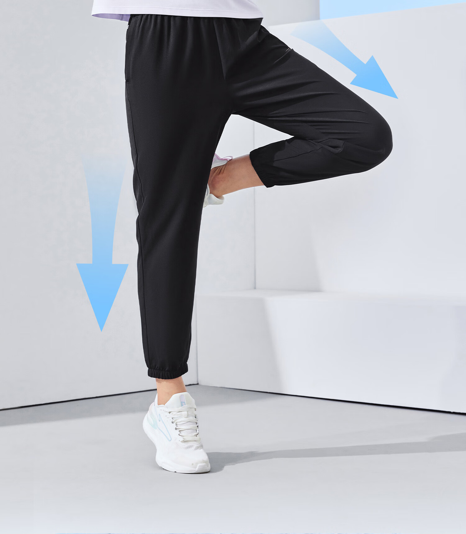 ERKE Women's Spring Woven Sports Pants Elastic Quick-Dry Moisture-Wicking Casual Outdoor Fitness Cropped Trousers 7