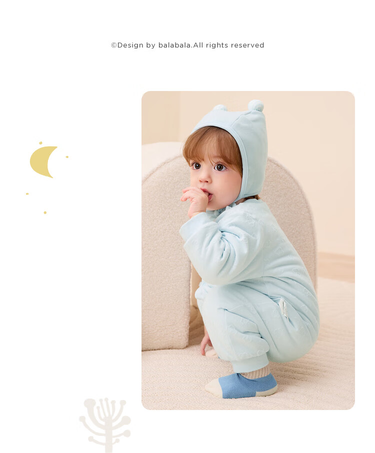 BALABALA Children's Clothing, Baby Romper, Newborn Onesie, Infant Bodysuit, Boys And Girls Winter Wear, Crawling Suit, Thickened Warm Soft Cute 23