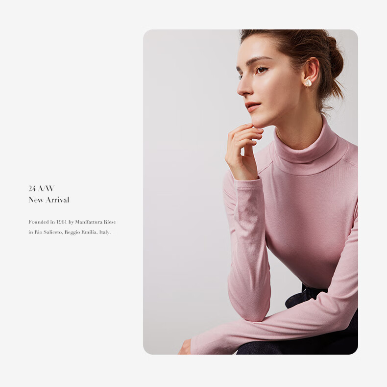 Navigare Women's Turtleneck Slim-Fit Base Layer, High-Elastic Solid Color Long-Sleeve Top 2335084501 39