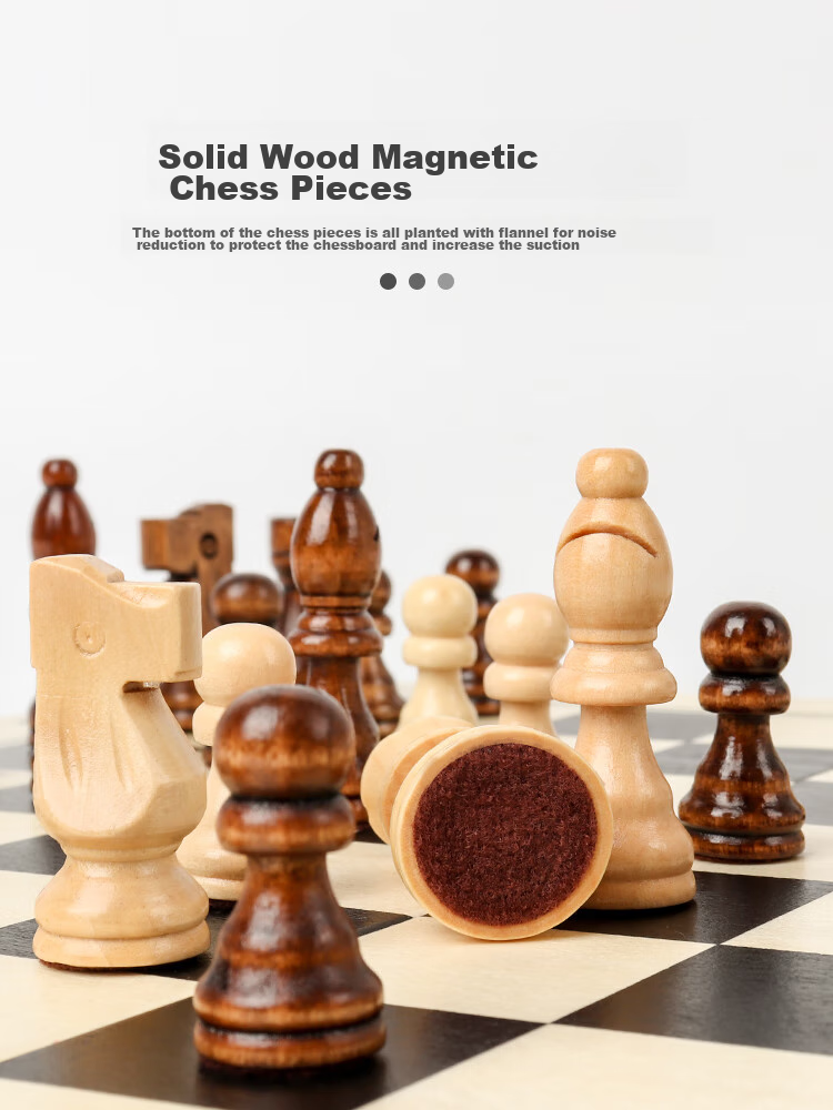 Zihu International Chess High-Grade Magnetic Rosewood Folding Portable Chessboard Solid Wood Chess Pieces Outdoor Student Children Competition Special 6
