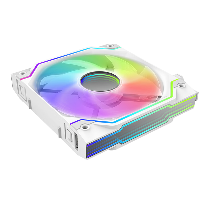 COUGAR Star Chain 120 Case Fan, Borderless ARGB, 5V 3-Pin Motherboard Synchronized, PWM Temperature Control Adjustment (12cm/designed for Noise Reduction And Shock Absorption), White Straight Blade