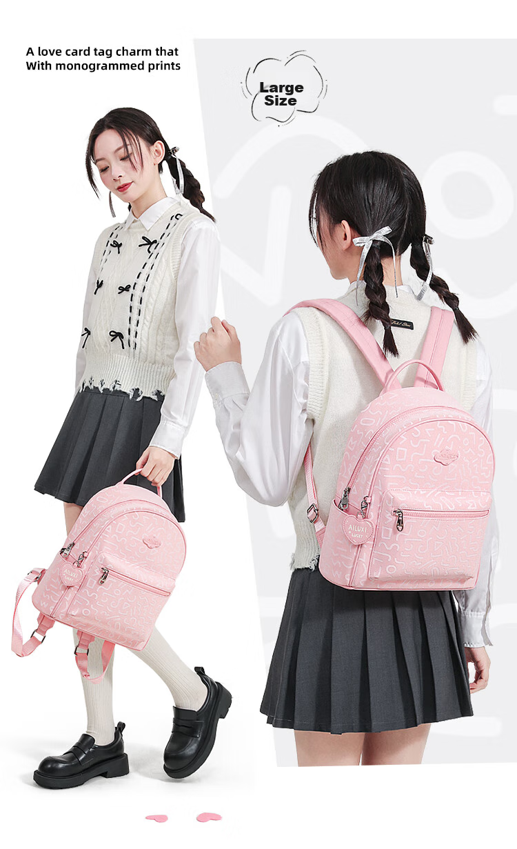 AILUXI Stylish Backpack for Women Students, Travel Commute Small Backpack, Cute Versatile Large Capacity Schoolbag Birthday Gift 5
