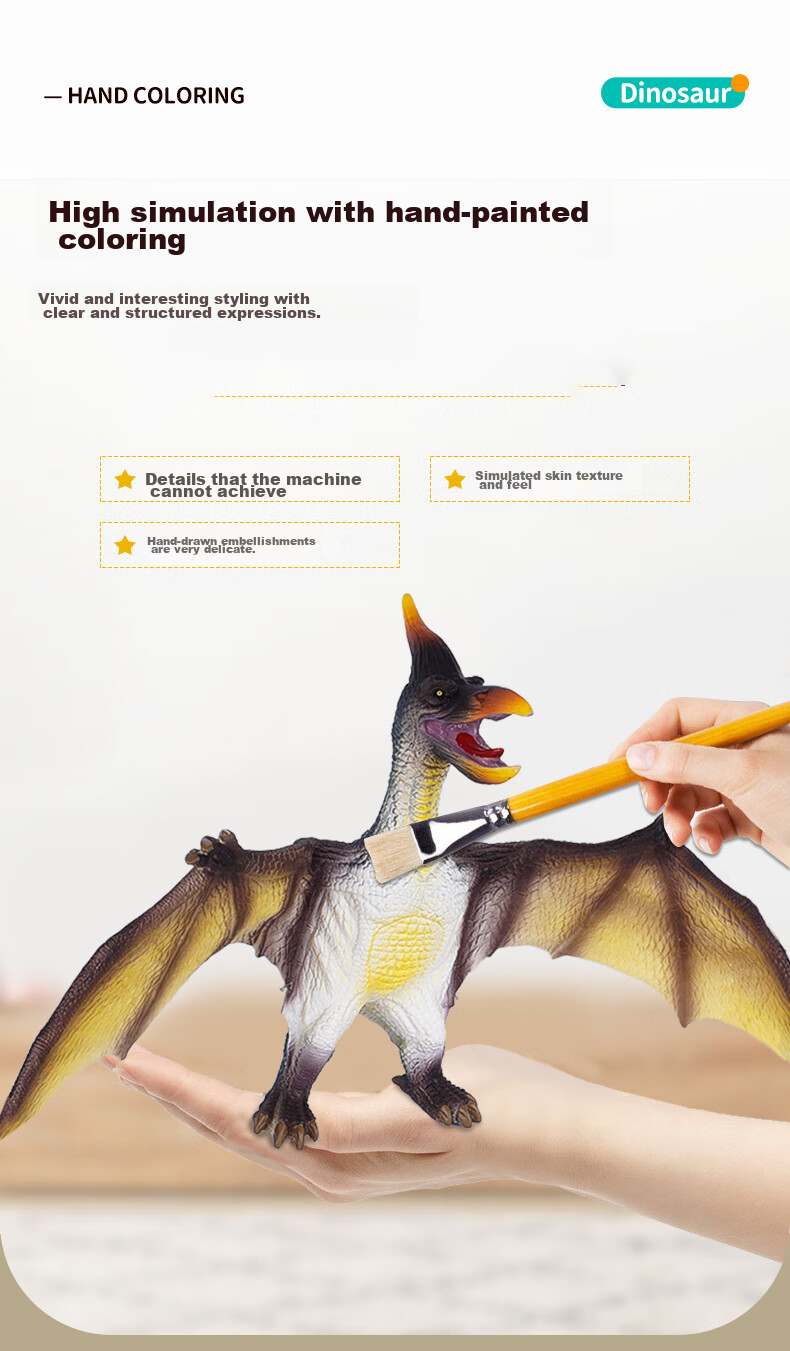 Babamama Children's Dinosaur Toy, Sound-Emitting Plastic Dinosaur Model, Jurassic Pterodactyl, New Year Gift 8