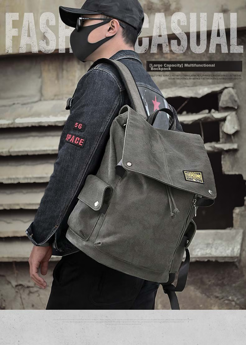 Teemzone Fashion Water-Resistant Backpack for Men, Large Capacity Laptop Bag, Trendy Schoolbag, Birthday Gift 2