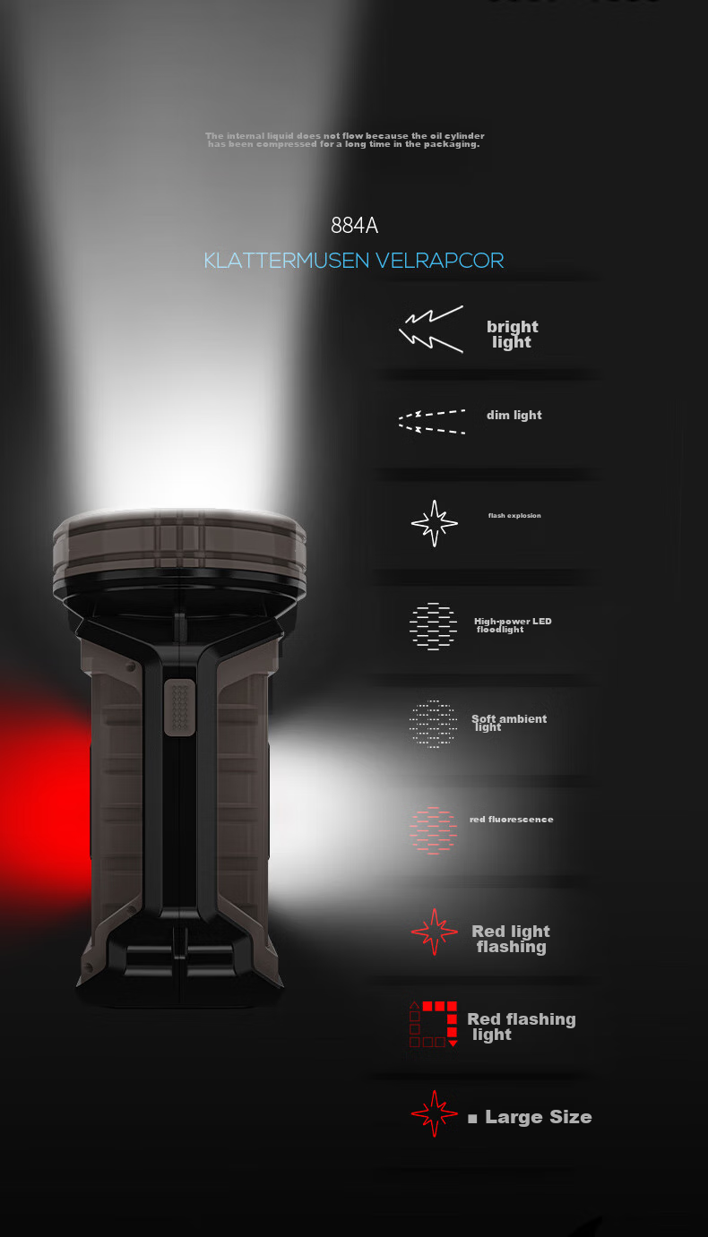 Weixiaosha 884 High-Intensity Flashlight, Multi-Functional Searchlight, LED Rechargeable Light, Ultra-Bright Long-Range High-Power Outdoor Handheld Lamp 9