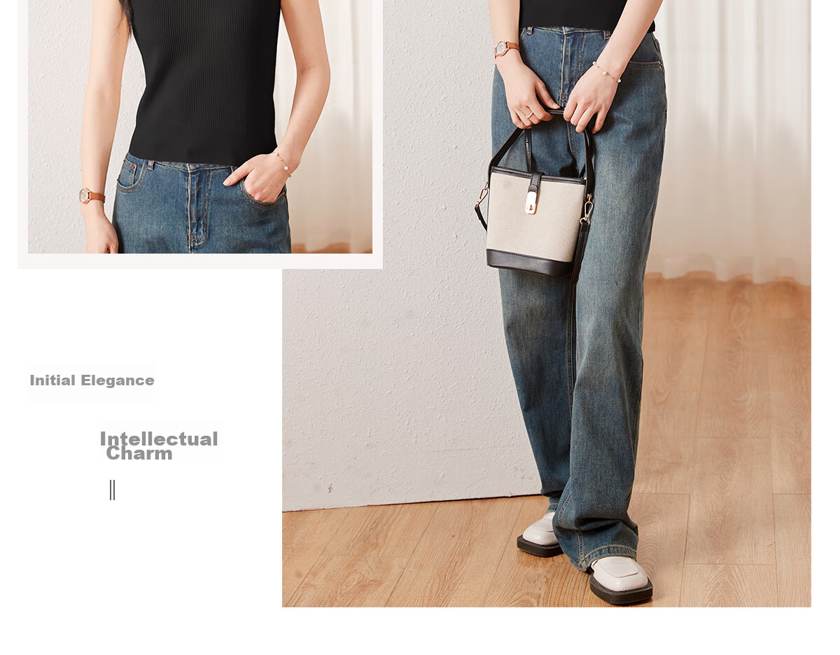 Chushen Spring And Summer Knitted Vest for Women, Simple And Versatile, Large U-Neck Design, Fashionable Inner And Outer Wear Top S62T294 34