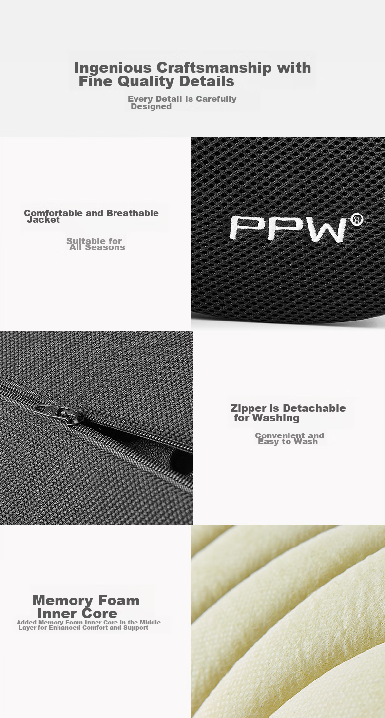 PPW Lumbar Support, Ergonomic Back Cushion for Chair And Car, Waist Pillow, Spine Protection, Breathable Office Backrest 10