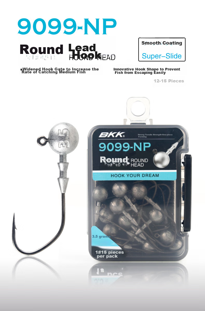 BKK Round Fine Hook Lure Soft Bait Hook Anti-Snagging Bottom Hook for Bass And Mandarin Fish Fishing 9099 1