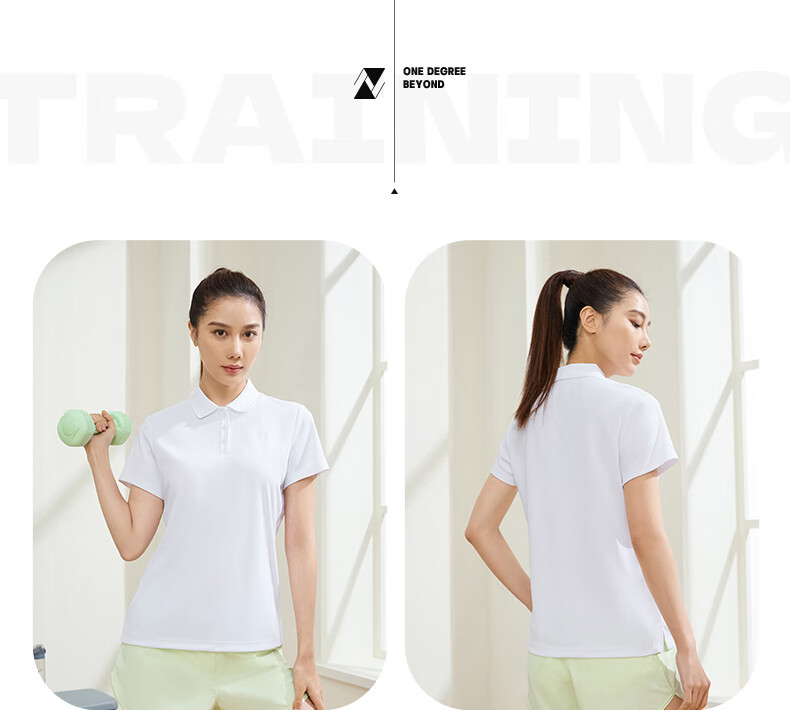 361° Women's Short-Sleeve T-Shirt, Summer New Style Quick-Dry Polo Shirt, Sports Running Loose Top, 662624112H-2 86