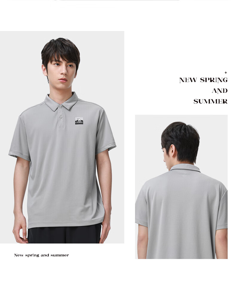 CAMEL Outdoor Quick-Dry Short Sleeve Polo Shirt Spring Summer Breathable Moisture-Wicking Fast-Dry Sports T-Shirt A14BZ01002 19