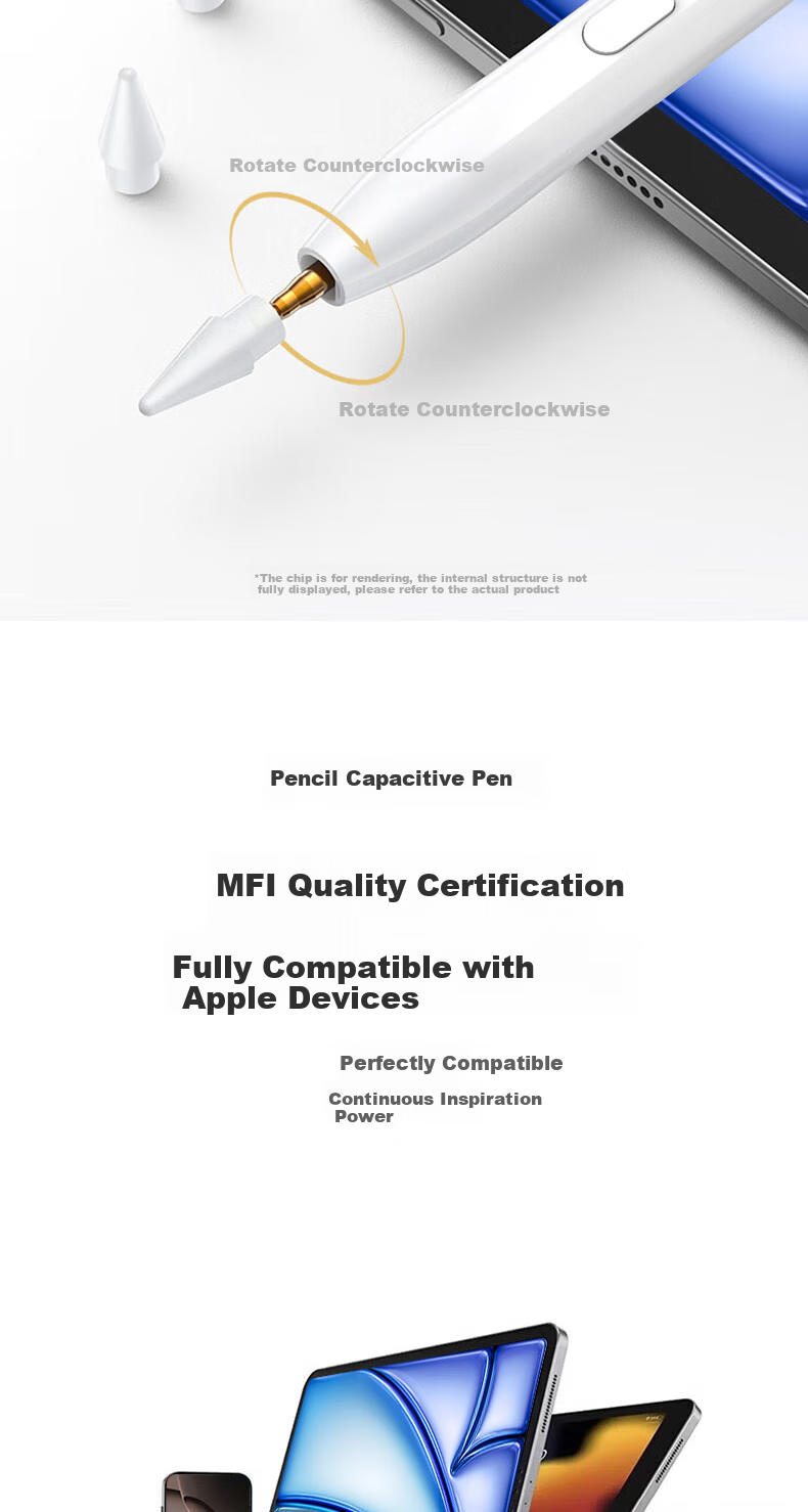 MUSTTRUE Capacitive Stylus for IPad, Compatible with Apple Pencil 2nd Generation And 2020 IPad 11/Air 8/7/Pro/Mini Tablet Touch Writing Pen [Quick Function] 11