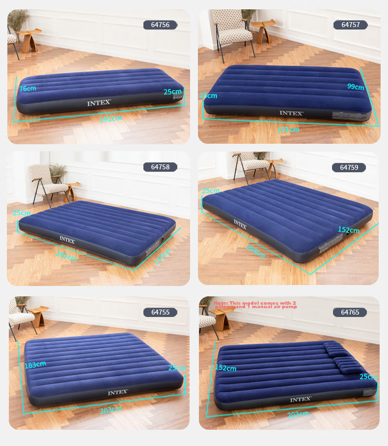 INTEX Inflatable Bed Tent, Outdoor Camping Double Air Mattress, Home Nap Folding Bed, 64755 8