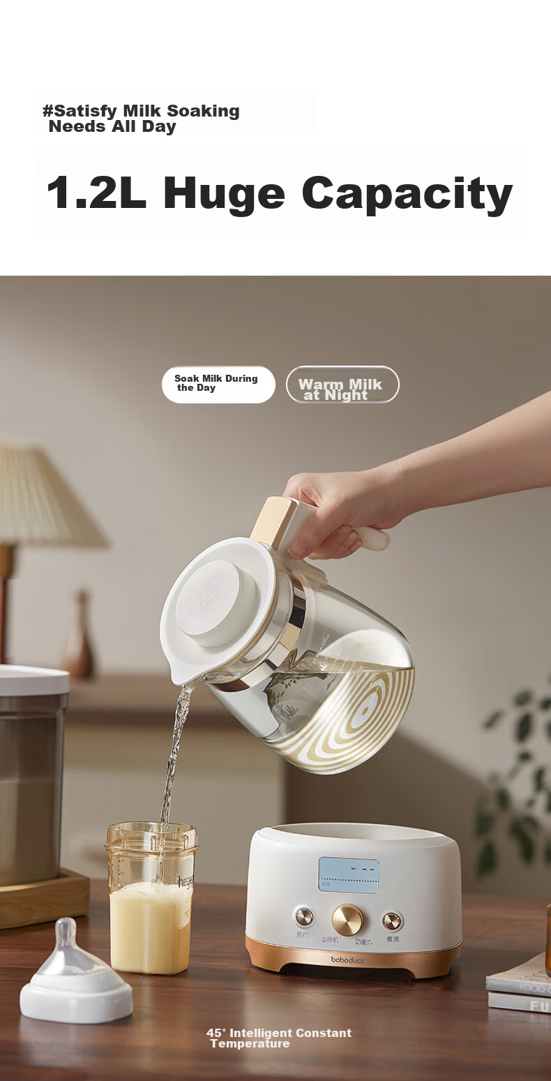 Boboduck Constant Temperature Kettle, Baby Formula Maker, Milk Powder Dispenser with Precise Water Output, Smart Constant Temperature Kettle, Water Boiler, 1.5L, 6293 12
