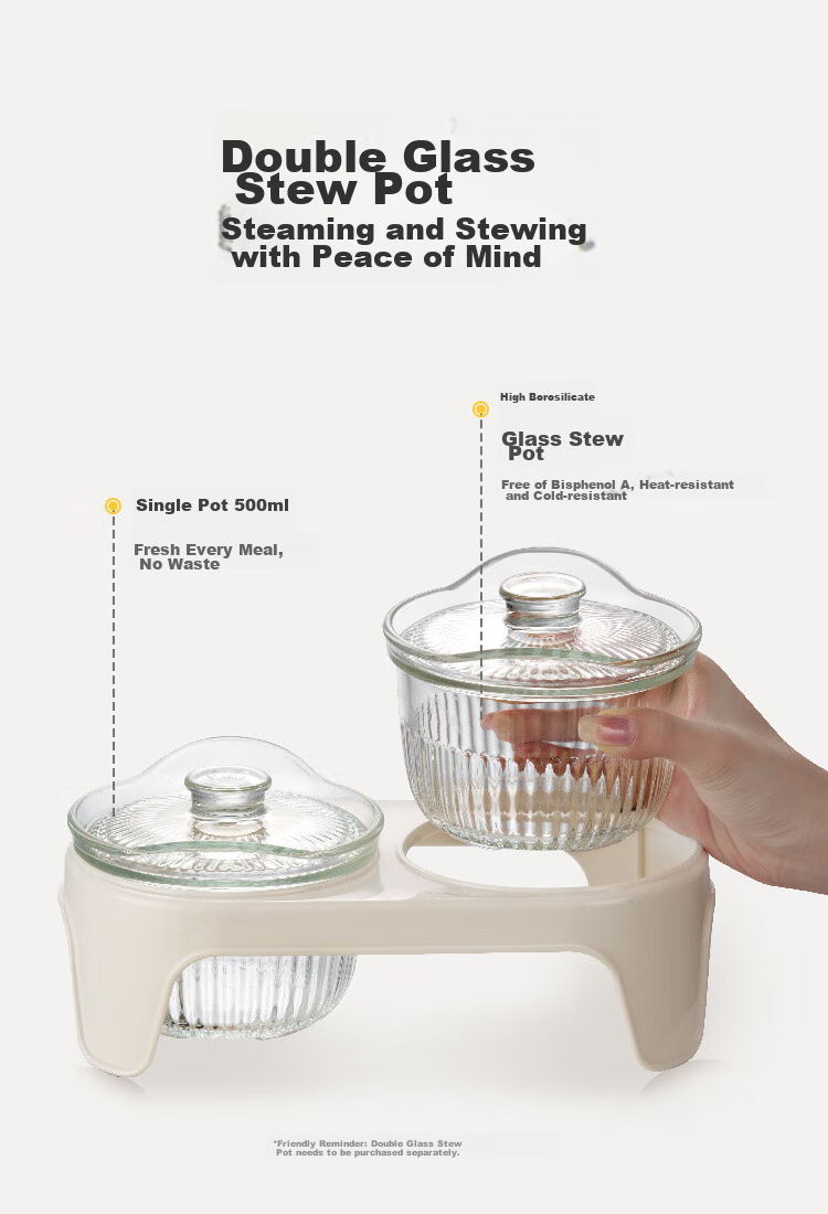 DAEWOO [Selected by Procurement And Sales] Multifunctional Electric Steamer Pot for Stewing And Steaming All-In Food-Grade Glass Transparent No Plastic Household Multi-Layer Steam Pot Stainless Steel Plate S22 8