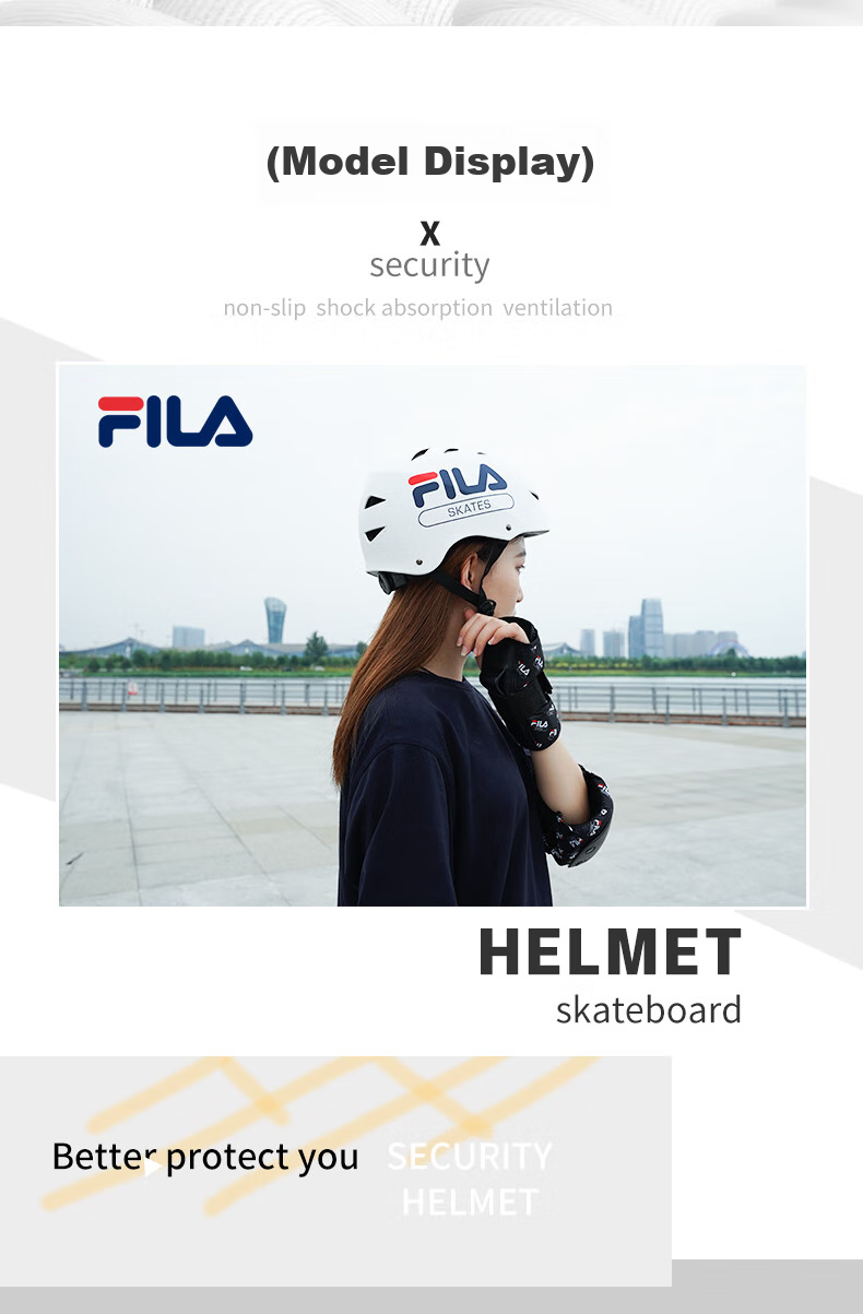 FILA Helmet, Professional Skateboarding, Adult And Children Safety Helmet, Universal Bicycle Safety Helmet, Black, Size M 11
