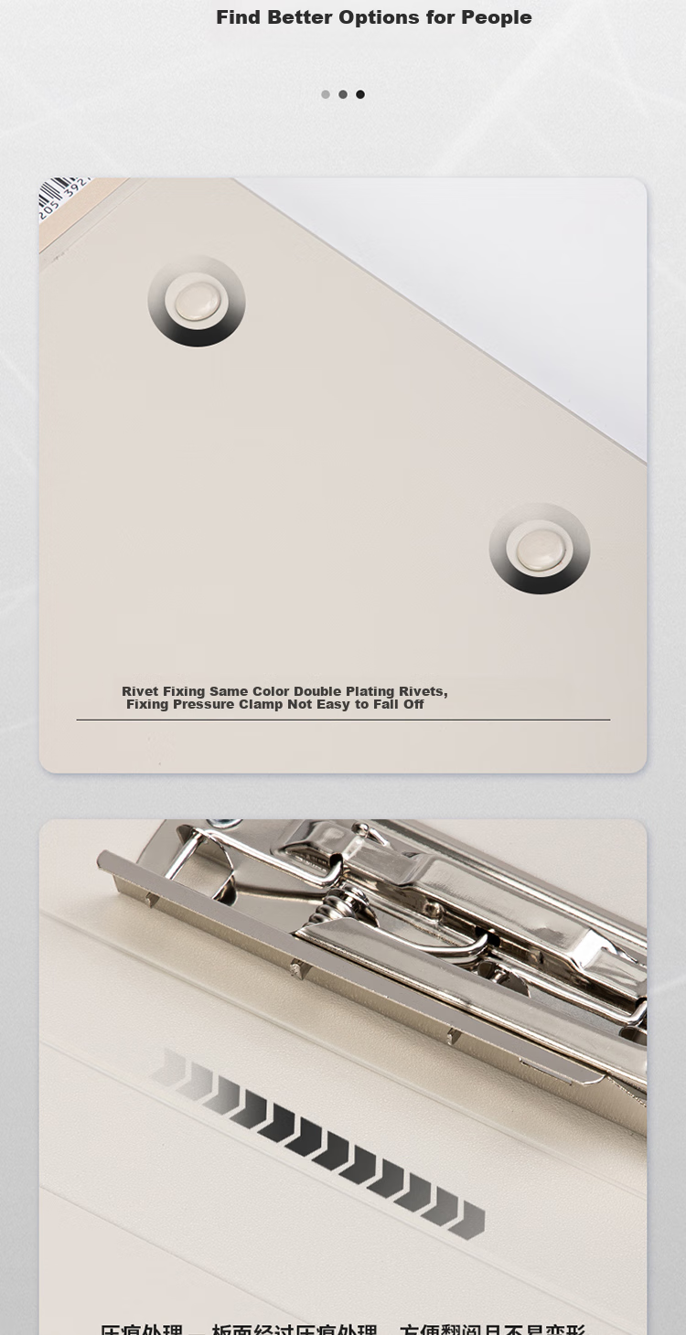 Deli Single-Clamp File Folder, Office Strong Clip Thickened, Meeting Document Folder, File Organizer Board, Business Material Report Exam Paper Folder, Office Supplies, Ultra Gray NS181 2