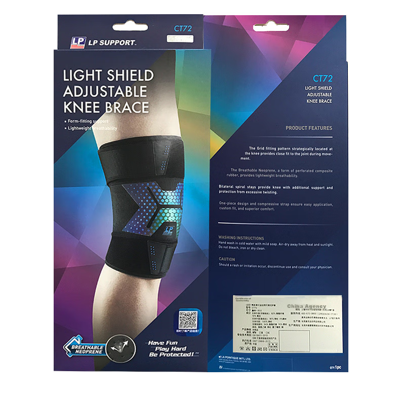 LP Knee Brace for Sports, Fitness, Basketball, Running, Badminton, Women's Hiking, Knee Joint Protection CT72 One Size Fits All Red 9
