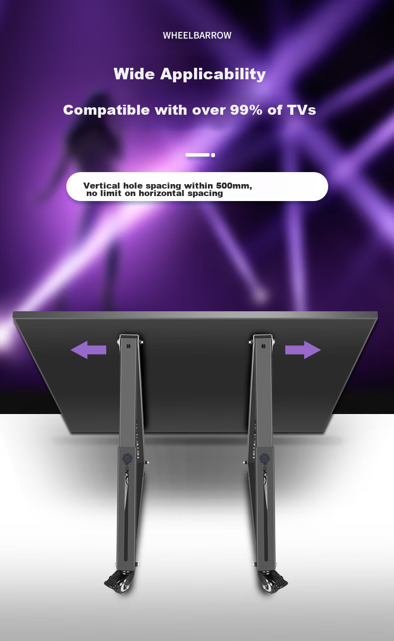 Jianleji 32-70 Inch TV Stage Cart, Podium Low Stand, Adjustable Tilt Angle, Floor-Standing Mobile Upright Bracket, Return Display, Return Viewing, Teleprompter, Advertising Machine with Wheels 9