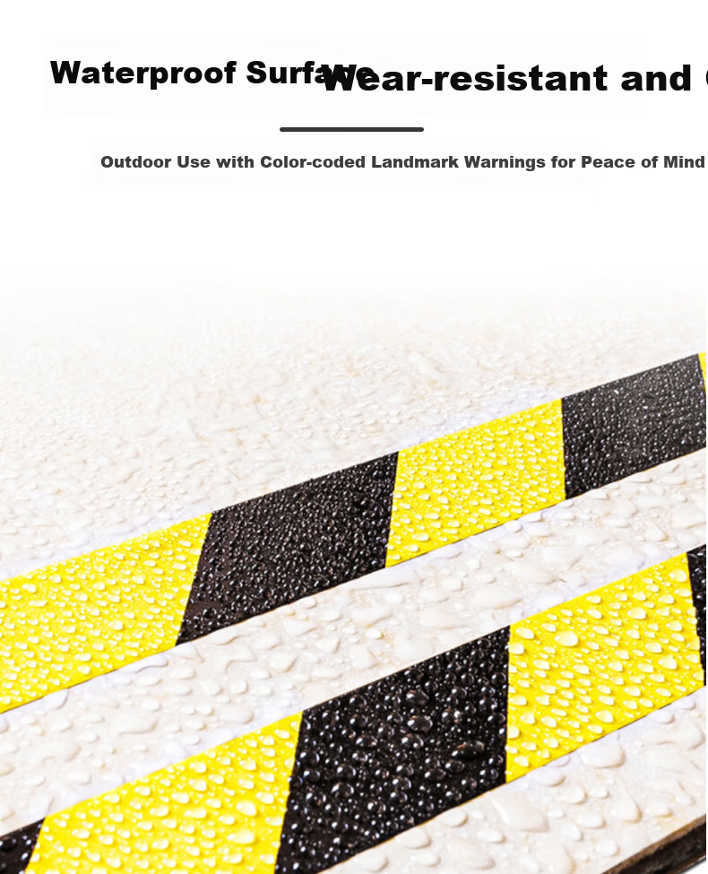 Sitoo Windproof Rice-Shaped Sticker Window, Yellow Safety Warning Tape Floor Marking Zebra Tape Floor Line PVC Caution Line Non-Stick Adhesive 48mm*20m*30 Boxes 4