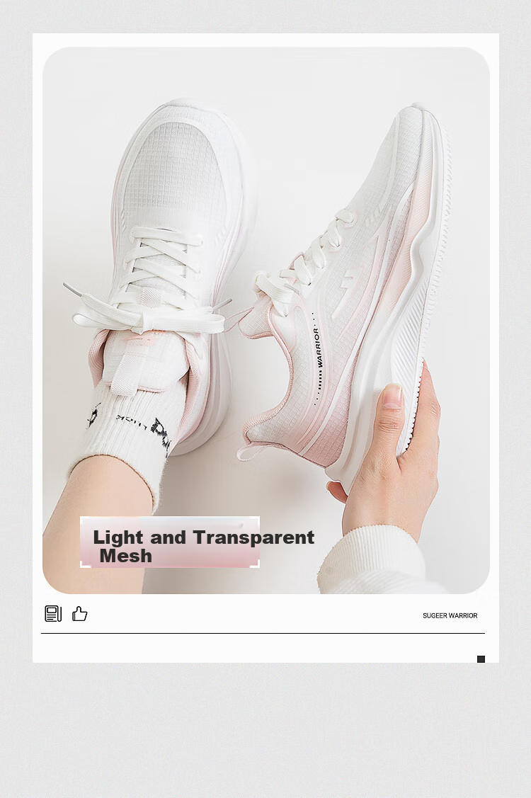 Huili Official Women's Shoes, Summer Flyknit Sneakers for Women, 2026 Women's Running Shoes, White And Pink, Size 36 3