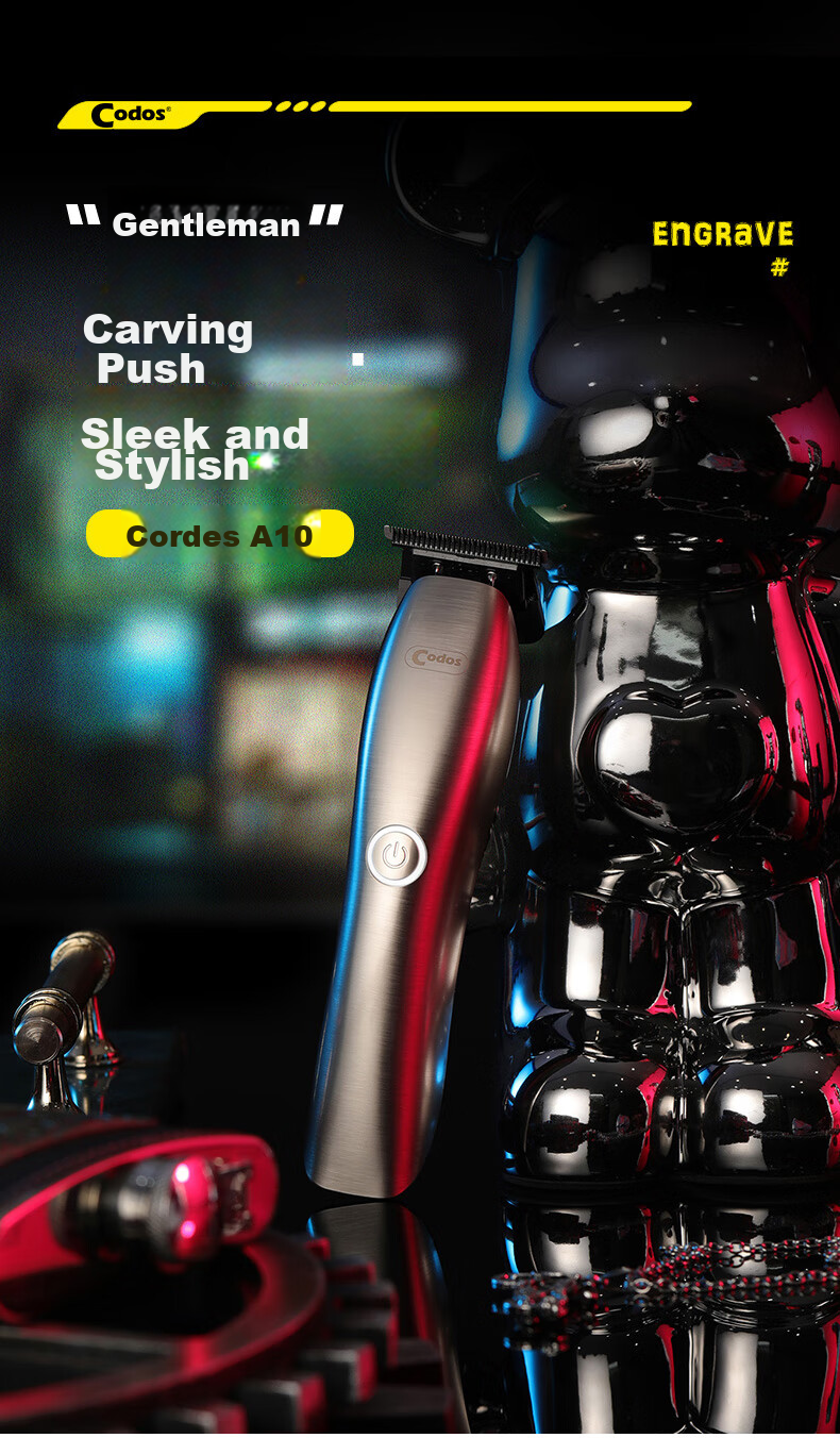 Codos Hair Clipper, Small Trimmer for Oil Hair, Gradient Specialized Trimming, Engraving, Professional Shaver for Barbershops And Salons A10 1